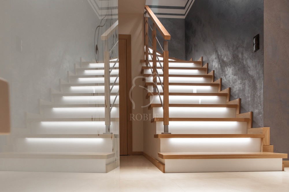 stopnie dębowe z podstopniami lacobel